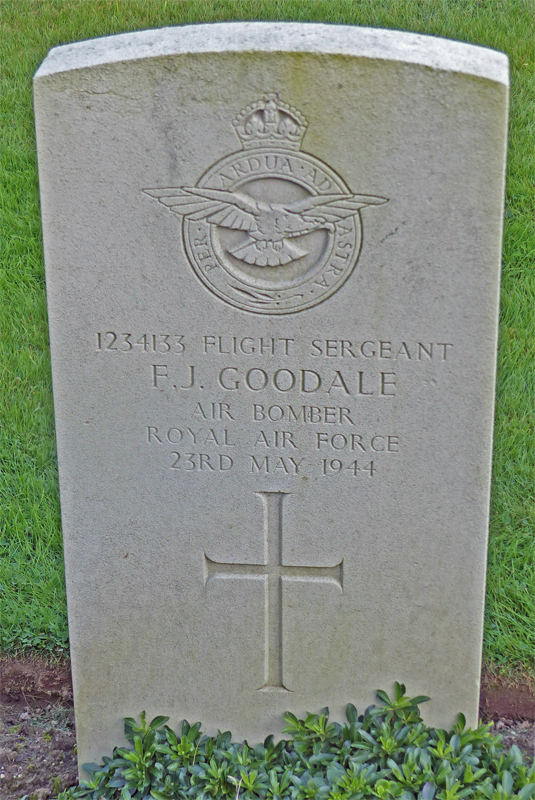 Sgt Frederick James Goodale<br /><br /><br />died on active duty - May 23rd, 1944 - 103 Sqdn.